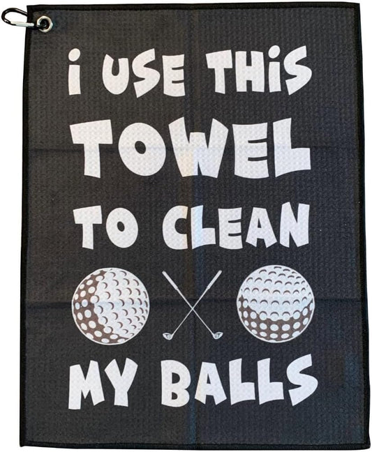 SHANKITGOLF Funny Golf Towel Gag Gift Clean Golf Balls Fun Golf Accessories With Clip For Golf Bag