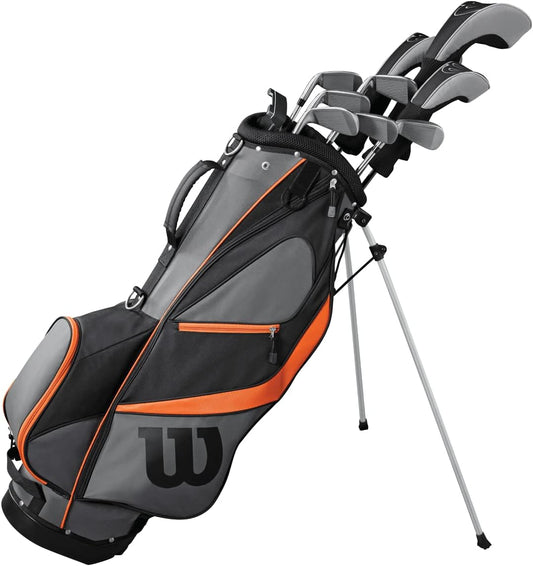 WILSON Golf 2019 Mens X31 Complete Steel Shaft Package Set Stand Bag - RH Steel Stand Bag Black/Grey/Orange