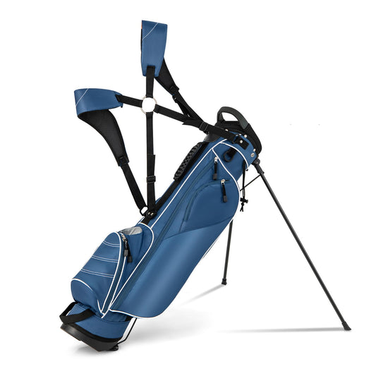 COSTWAY Golf Stand Bag, Lightweight Golf Cart Bags with 4 Way Dividers, Adjustable Dual Straps and 4 Pockets, Easy Carry