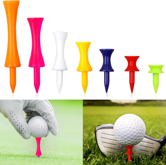 Golf Tees Plastic, 70 Pcs Mixed Sizes Castle Golf Tees, Durable Winter Golf Tees Small Castle Tees in Multiple Colors(25mm, 32mm, 39mm, 45mm, 51mm, 59mm, 70mm)